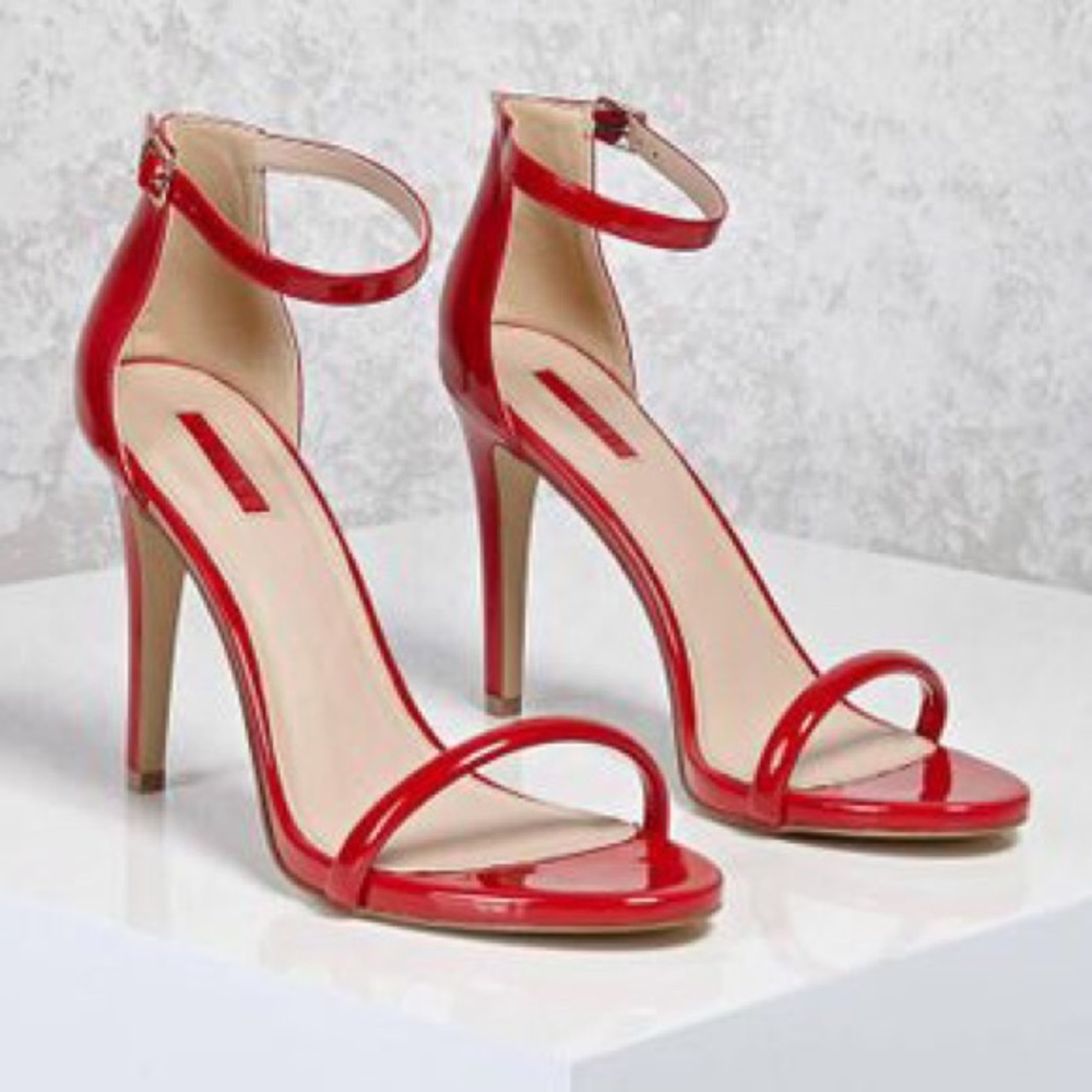 NWT / NWB Red Patent Faux Leather Stiletto Heels